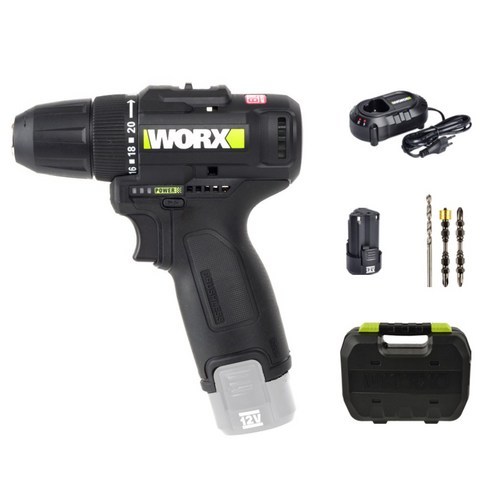 WORX 충전 드릴 12V WE210.1, 1개