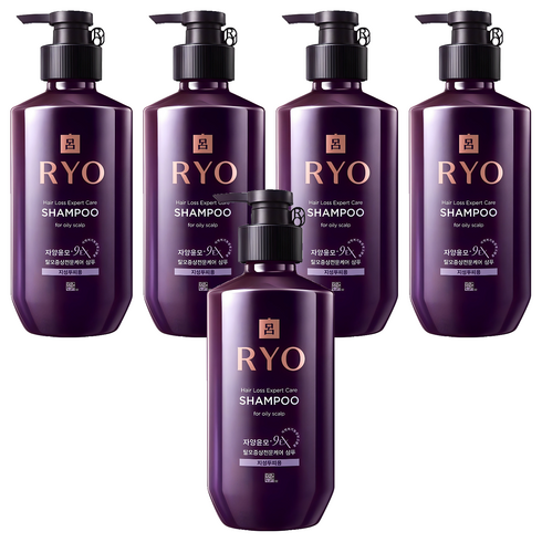 려 자양윤모 9EX 탈모증상전문케어 지성두피용 샴푸, 400ml, 5개