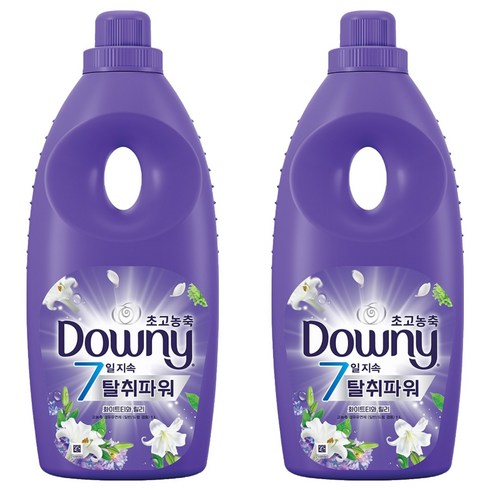 다우니 초고농축 탈취파워 섬유유연제 화이트티와 릴리 본품, 1L, 2개