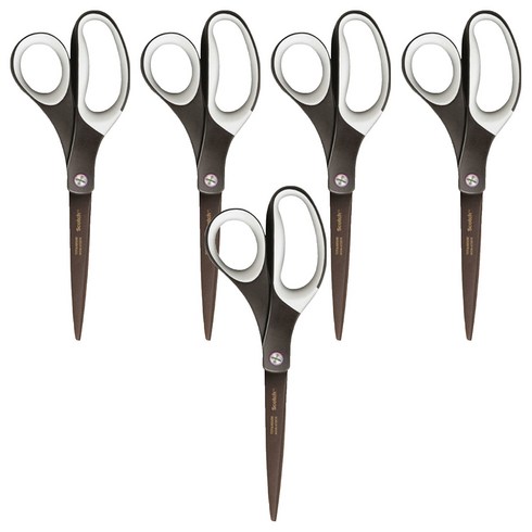 쓰리엠 스카치 프리미엄 티타늄 가위 20.3cm, 브라운 + 화이트, 5개