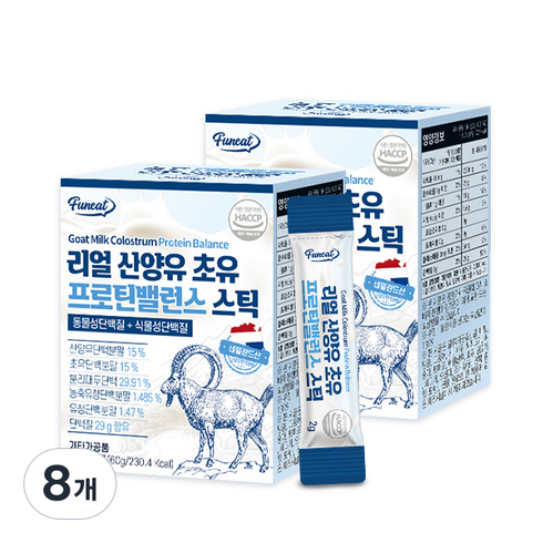 퍼니트 리얼 산양유초유 프로틴밸런스 스틱 30p, 8개, 60g