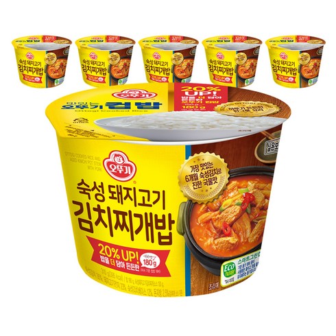 오뚜기 컵밥 숙성돼지고기 김치찌개밥, 6개, 310g