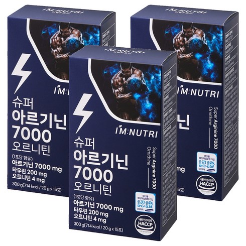 아임뉴트리 슈퍼 아르기닌 7000 오르니틴 레몬맛 액상스틱 15p, 3개, 300ml
