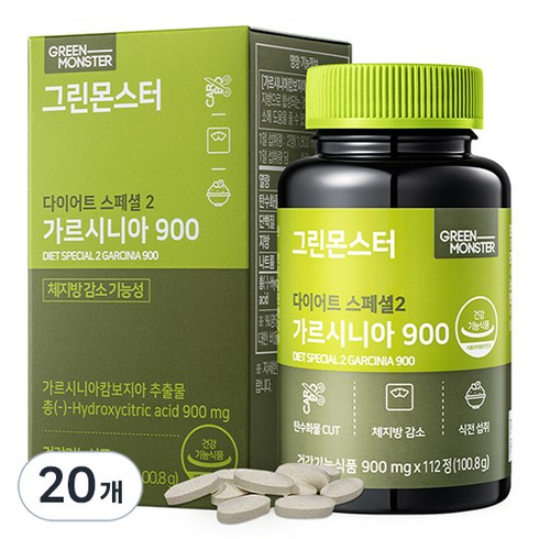 그린몬스터 다이어트 스페셜 2 가르시니아 900, 112정, 20개