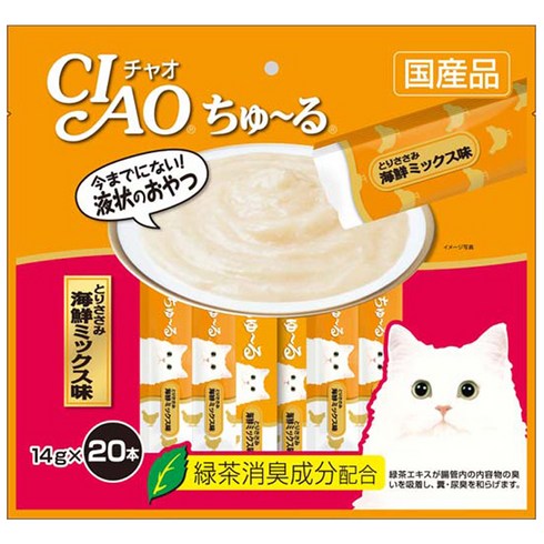 챠오츄르 고양이 짜먹는 간식, 혼합맛(닭가슴살/해산물), 14g, 20개
