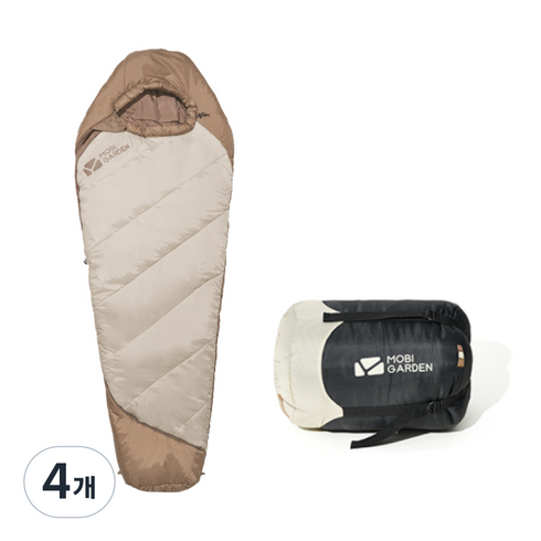 모비가든 4계절 머미형 침낭 1.6kg, 베이지, 4개