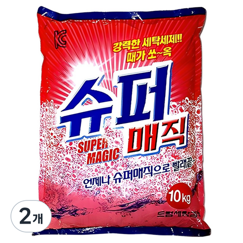 크린테크 슈퍼매직 분말세제 리필, 10kg, 1개입, 2개