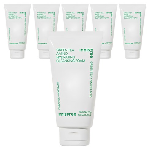 이니스프리 그린티 수분 아미노 클렌징 폼, 150ml, 6개