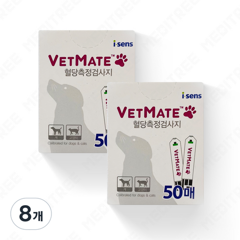isens 벳메이트 반려동물 전용 혈당측정 검사지 50p, 50개입, 8개