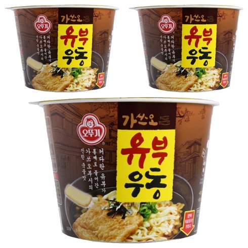오뚜기 가쓰오 유부 우동 컵라면, 100g, 3개