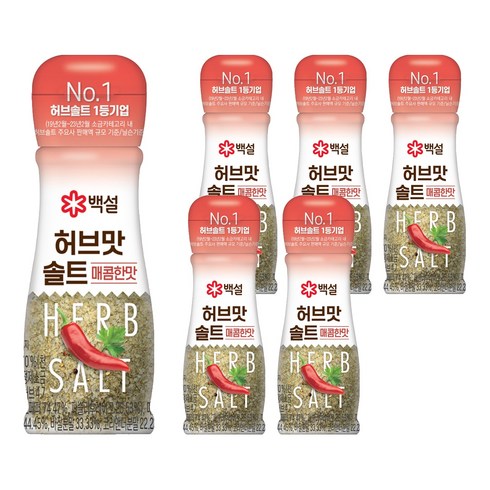 백설 허브맛솔트 매콤한 맛, 50g, 6개