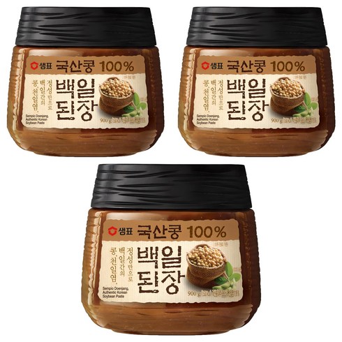 샘표 국산콩 백일된장, 900g, 3개