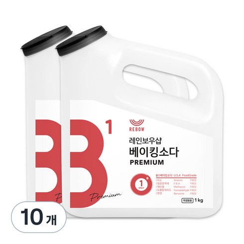 레인보우샵 B1 베이킹소다 프리미엄 왕톡톡이, 1kg, 10개