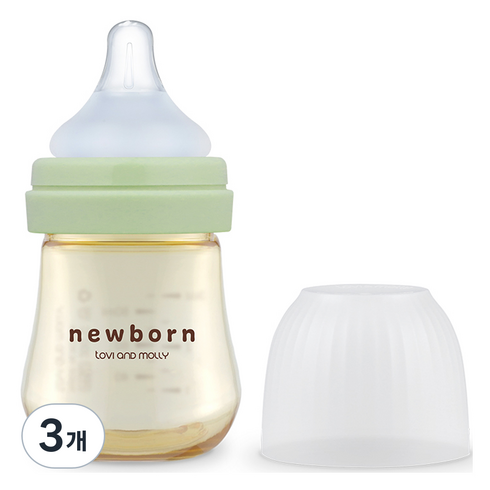 토비앤몰리 신생아 젖병 싱글팩, 그린, 80ml, 3개