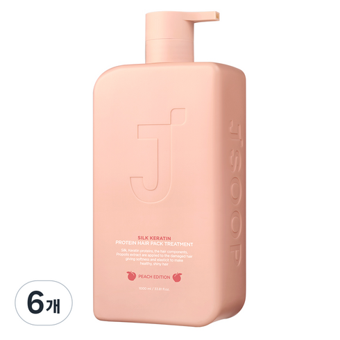 제이숲 실크 케라틴 단백질 헤어팩 트리트먼트 피치 에디션, 1L, 6개