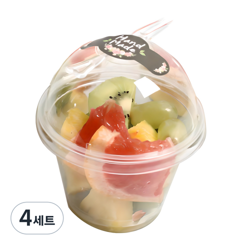 머핀컵 9온스 9.2 x 10.5 cm + 돔뚜껑 + 스티커 + 미니포크 세트, 20개입, 4세트