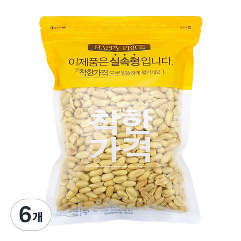 견과공장 중국산 햇 튀김땅콩, 800g, 6개