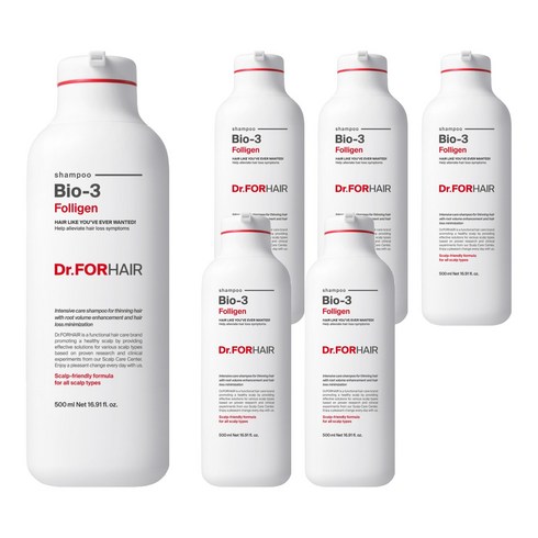 닥터포헤어 탈모증상완화 뿌리볼륨개선 폴리젠 바이오3 샴푸, 500ml, 6개