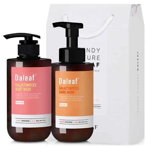 달리프 베러 퍼퓸 바디워시 로즈머스크향 500ml + 핸드워시 러브피치향 500ml 기프트 세트, 1세트