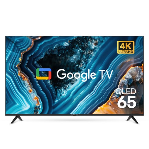 와이드뷰 4K UHD QLED 블랙에디션 구글 스마트TV, 165cm(65인치), EKW651QA, 무타공 벽걸이형, 방문설치