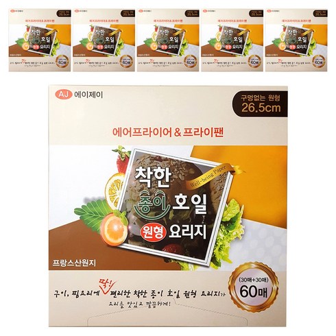 착한식재료 종이호일 원형, 60개입, 6세트