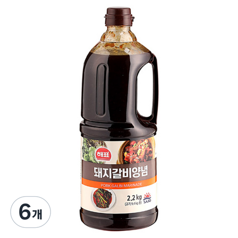 해표 돼지갈비양념, 2.2kg, 6개
