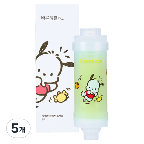 바른생활수 산리오캐릭터즈 비타민 샤워필터, 5개, 포차코민트