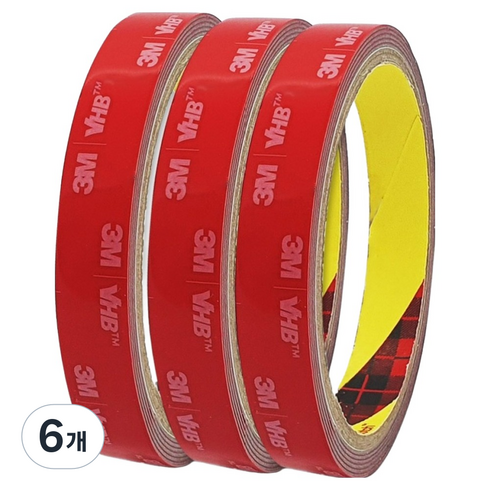 브이에이치비 쓰리엠 초강력 아크릴폼 그레이 양면테이프 14mm x 1.5m, 6개
