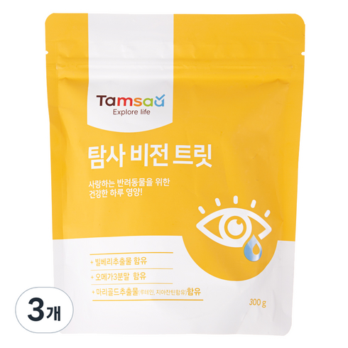 탐사 강아지 뉴트리션 비전 트릿, 눈물개선/눈건강, 3개
