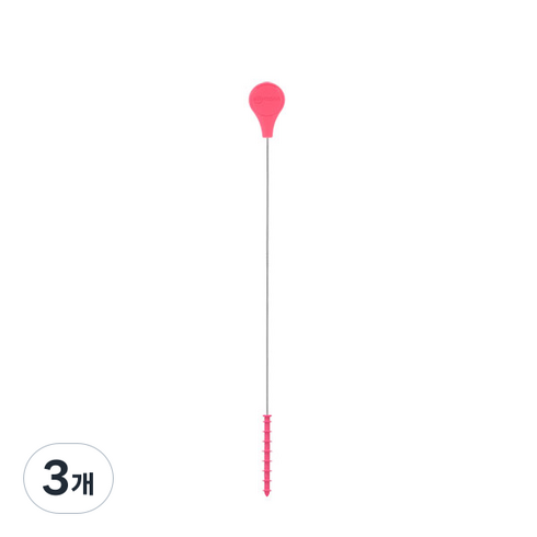 실리만 실리콘 빨대솔, 3개, 연핑크