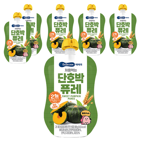 베베쿡 처음먹는 퓨레, 단호박, 80g, 6개