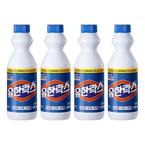 유한락스 레귤러, 500ml, 4개
