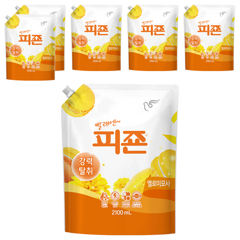 피죤 레귤러 섬유유연제 옐로미모사 리필, 2.1L, 1개입, 6개