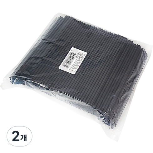 대성산업 일자 검정 벌크포장 빨대 7 x 250 mm, 500개입, 2개