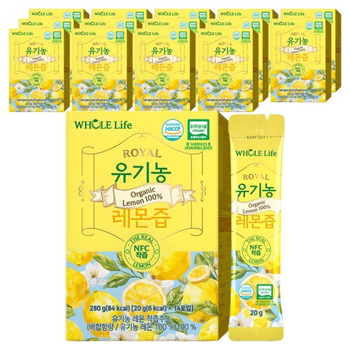 WHOLELIFE 유기농 레몬즙 14p, 280g, 15개