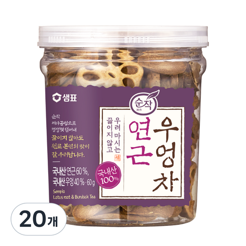 순작 연근 우엉차 원물, 60g, 20개, 1개입