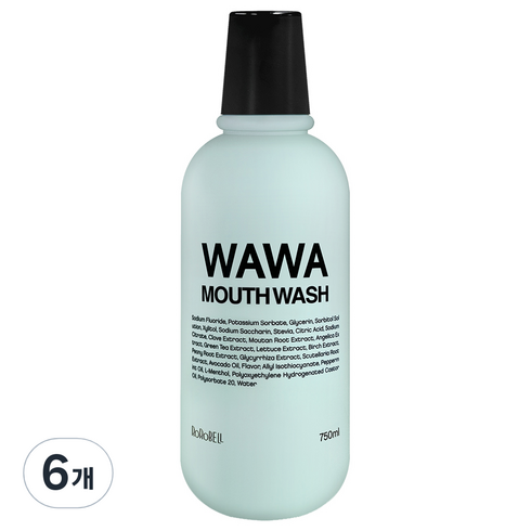 로로벨 와와 가글 구취제거, 750ml, 6개