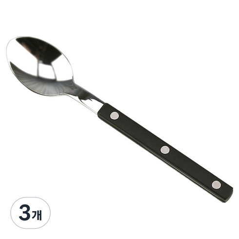 보겐 국내생산 마르송 실버 커트러리 티스푼, 블랙, 3개