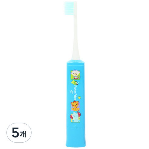 피셔프라이스 전동 칫솔, 블루, 어린이용, 5개