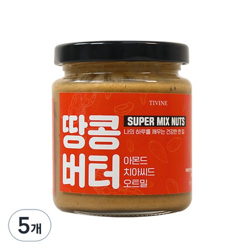 티바인 슈믹츠 땅콩버터 슈퍼믹스너츠 스프레드 페이스트, 5개, 200g
