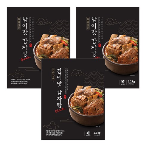 참이맛 감자탕 블랙, 1.2kg, 3개