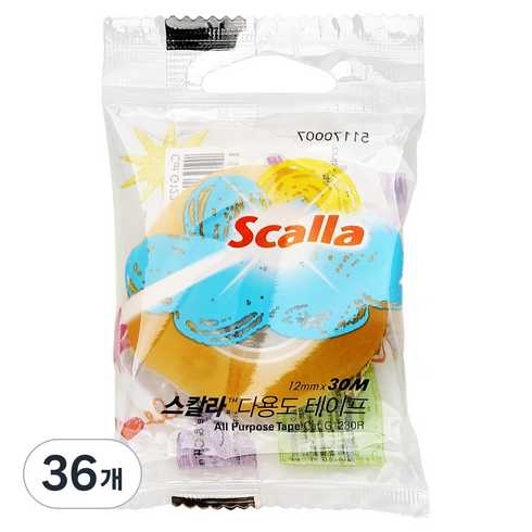 스칼라 골드테이프 12mm x 30m 리필 G1230R, 36개