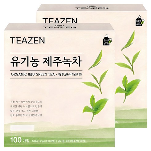 티젠 유기농 제주녹차, 1.2g, 100개입, 2개