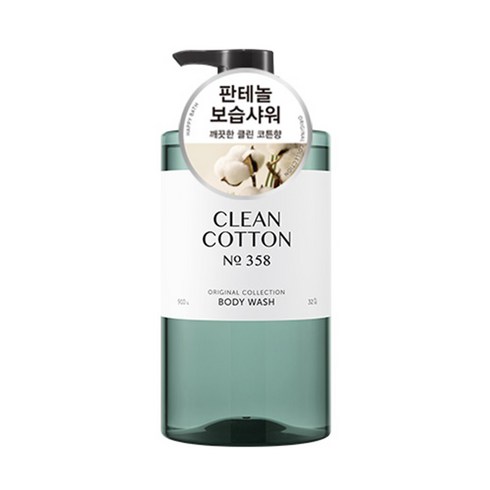 해피바스 오리지널 컬렉션 약산성 대용량 바디워시 클린코튼향, 910g, 1개
