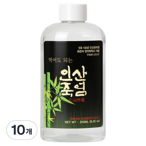 인산죽염 먹어도 되는 죽염 액체, 10개, 250ml