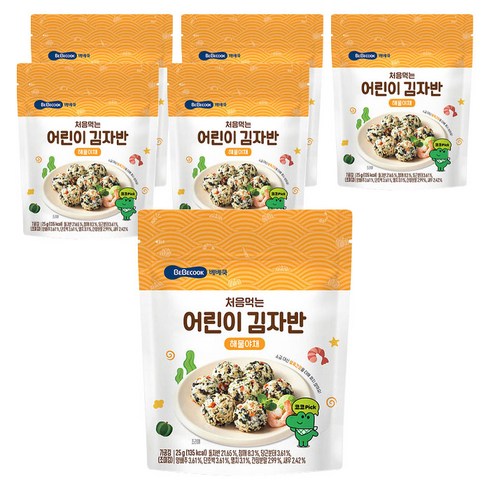 베베쿡 처음먹는 어린이 김자반, 해물야채맛, 25g, 6개