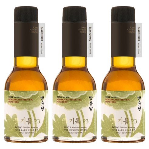 방유당 헤리티지 국산 들기름 P3, 3개, 100ml