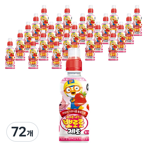 팔도 뽀로로 제로 딸기맛, 235ml, 72개