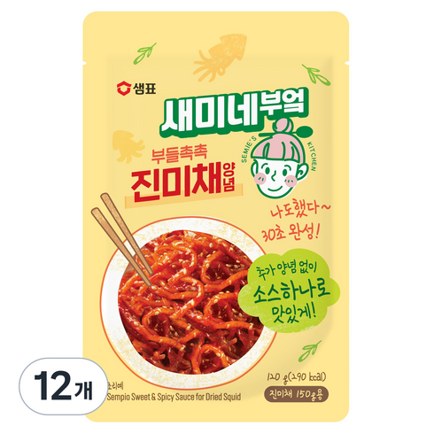 새미네부엌 부들촉촉 진미채양념, 120g, 12개