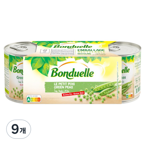 봉듀엘 완두콩통조림, 200g, 9개